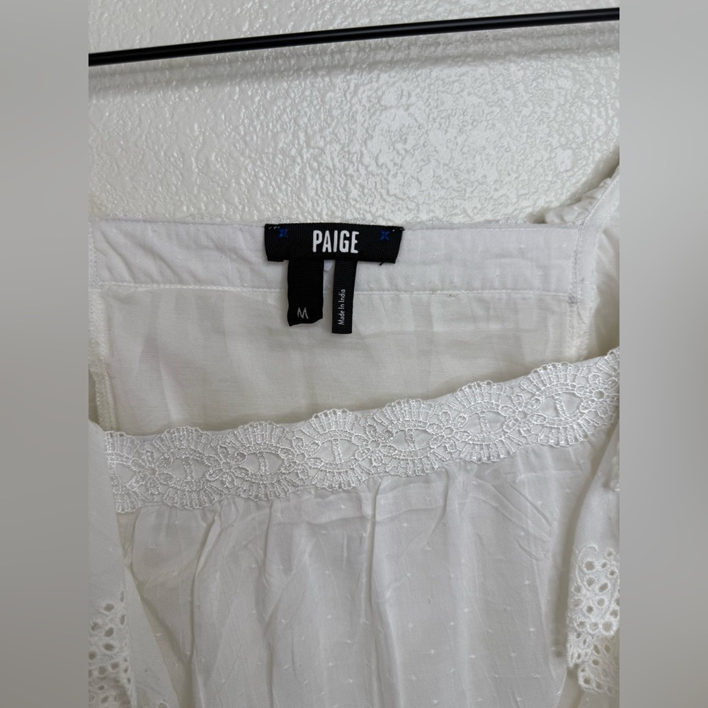 Paige Denim Brylen Blouse Crisp White Eyelet Embr… - image 4
